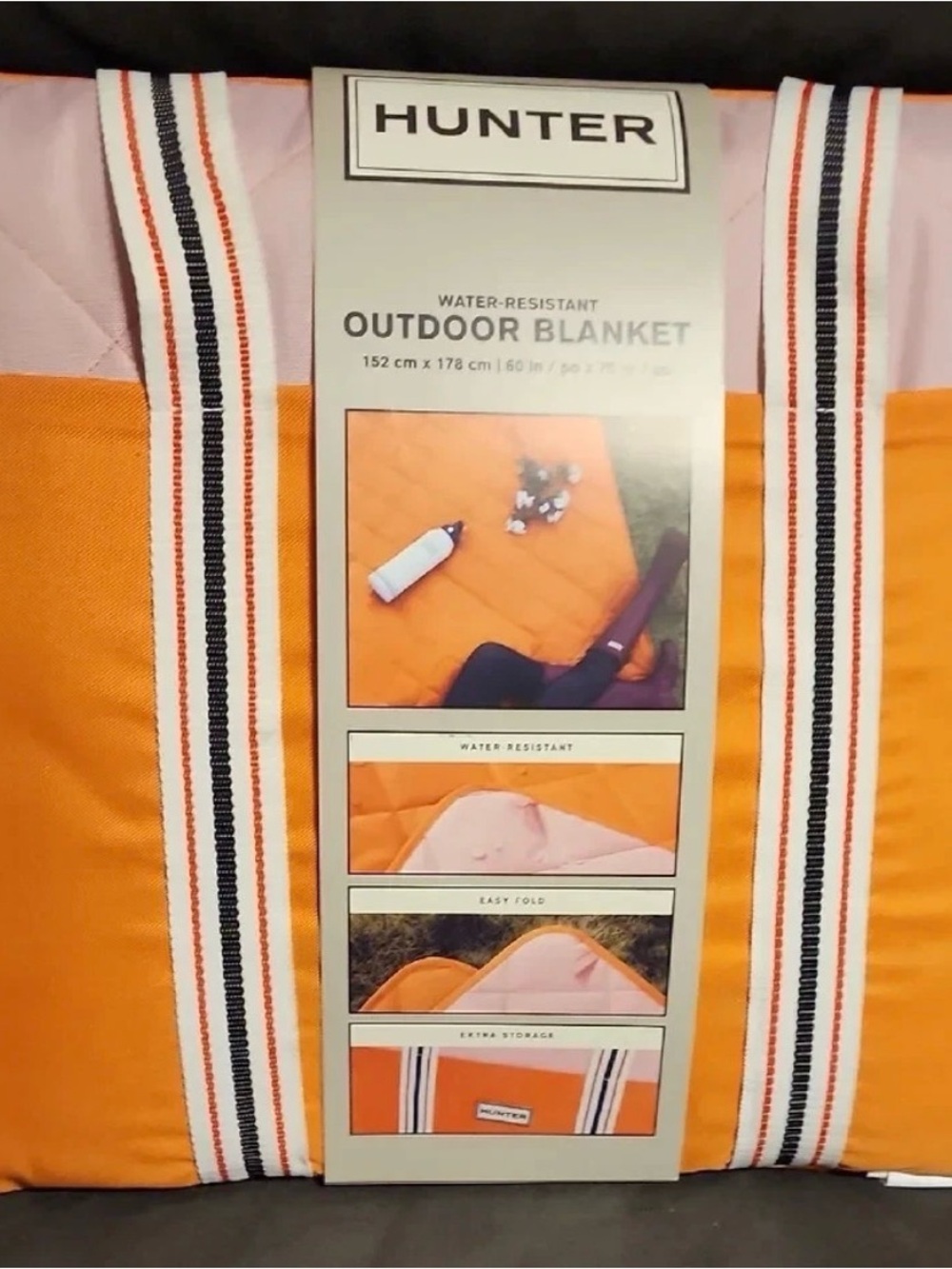 Hunter Orange & Light Pink Water-Resistant Outdoor Beach 60” X 70”Blanket NWT